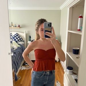 Hollister Rust Strapless tube top XS